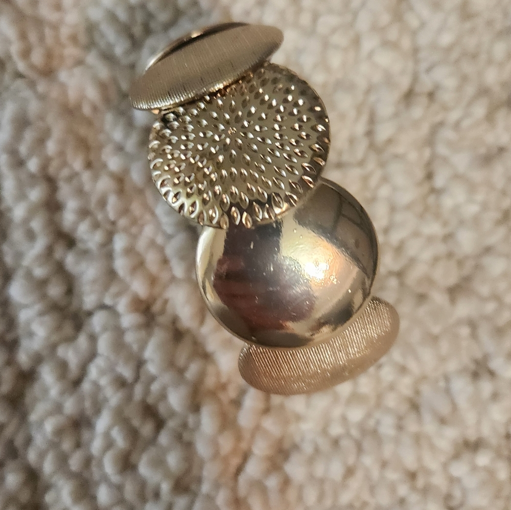 Chunky Statement Bracelet With Gold Polished Fini… - image 3